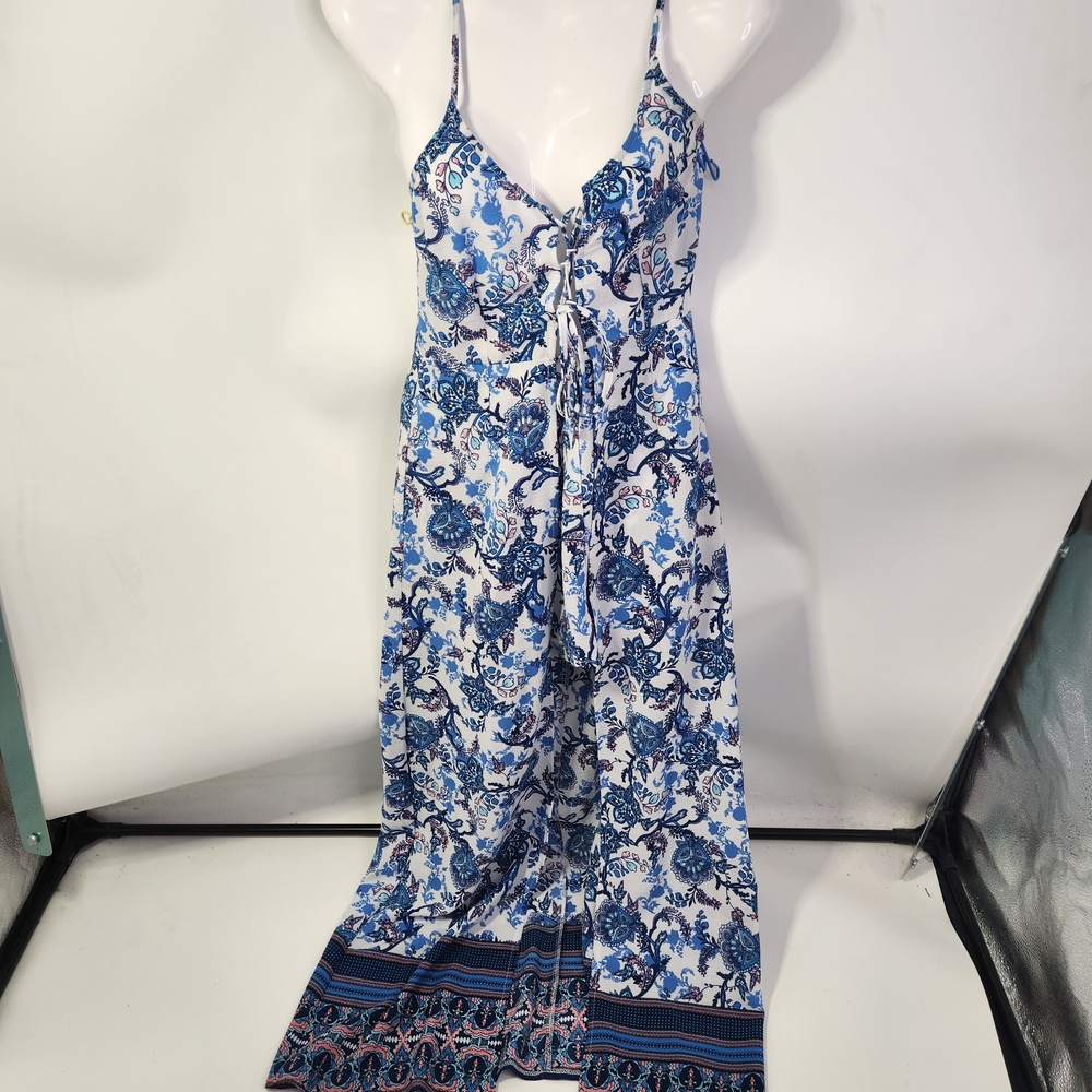 Luxxel White and Blue Patterned Romper WithMaxi Overlayer Size‎ S